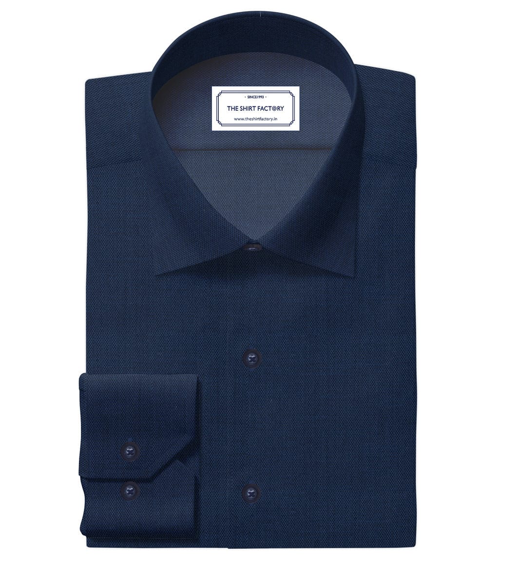 Custom Tailored Pure Cotton in Dark Blue CUS-10371