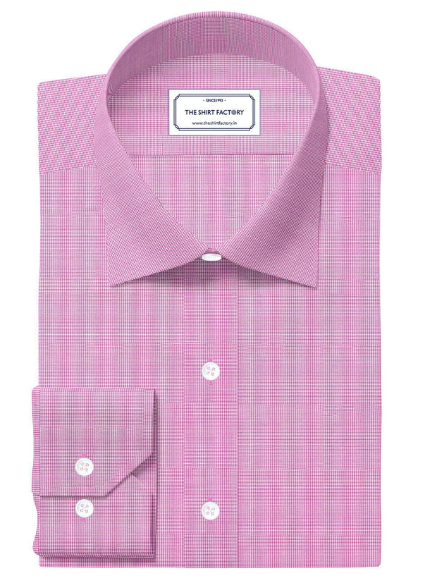 Customized Shirt Made to Order from Premium Cotton Checks Fabric Pink - CUS-10260