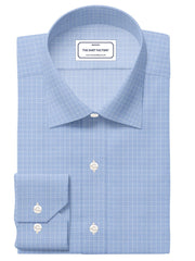 Customized Shirt Made to Order from Premium Giza Cotton Checks Fabric Sky Blue - CUS-10212