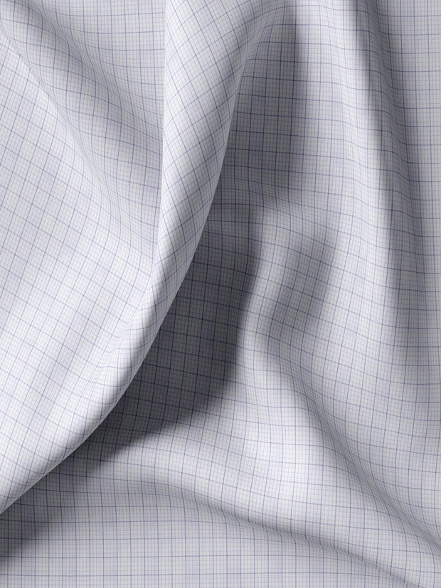 Customized Shirt Made to Order from Premium Giza Cotton Checks Fabric White - CUS-10220