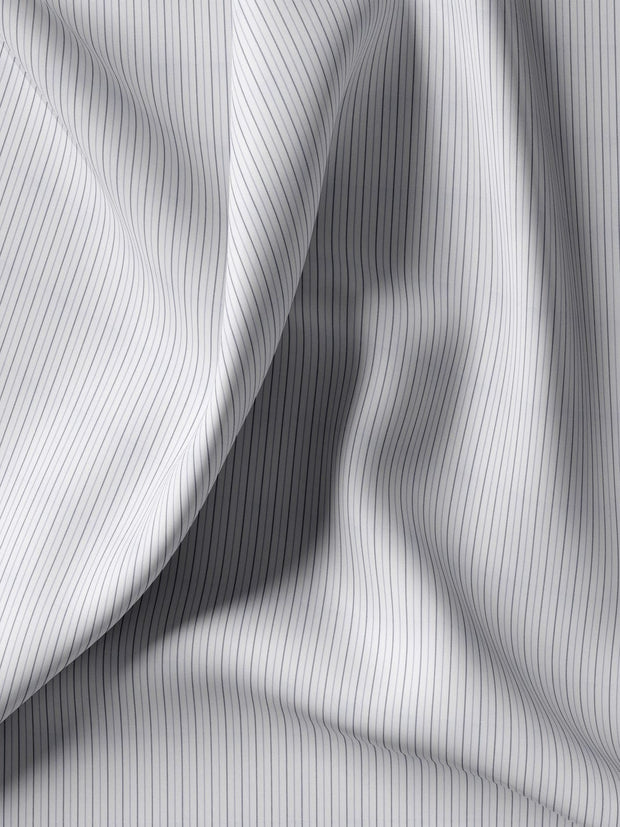 Customized Shirt Made to Order from Premium Giza Cotton Striped Fabric White - CUS-10218