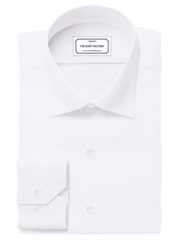 Custom Tailored Off White Plain Cotton Shirt
