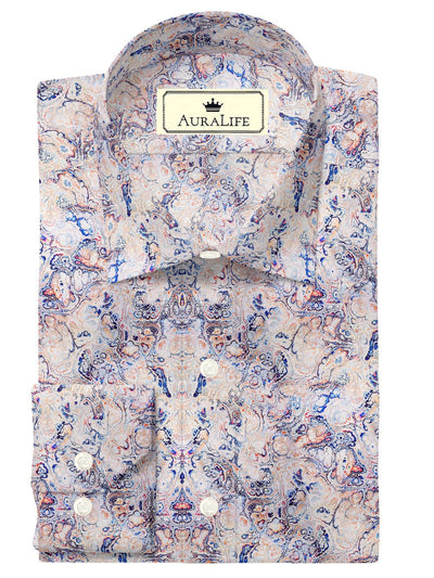 Custom Tailored Designer Shirt Made to Order from Cotton Linen Blend Multicolor - CUS - 10203