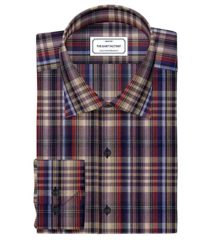 Men's Premium Cotton Multicolor Checks Shirt (10364)