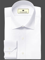 Custom Tailored Designer Shirt Made to Order from Cotton Linen Blend White - CUS - 10200