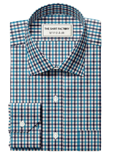Men's Premium Cotton Blue Monochrome Checks Shirt (1384)