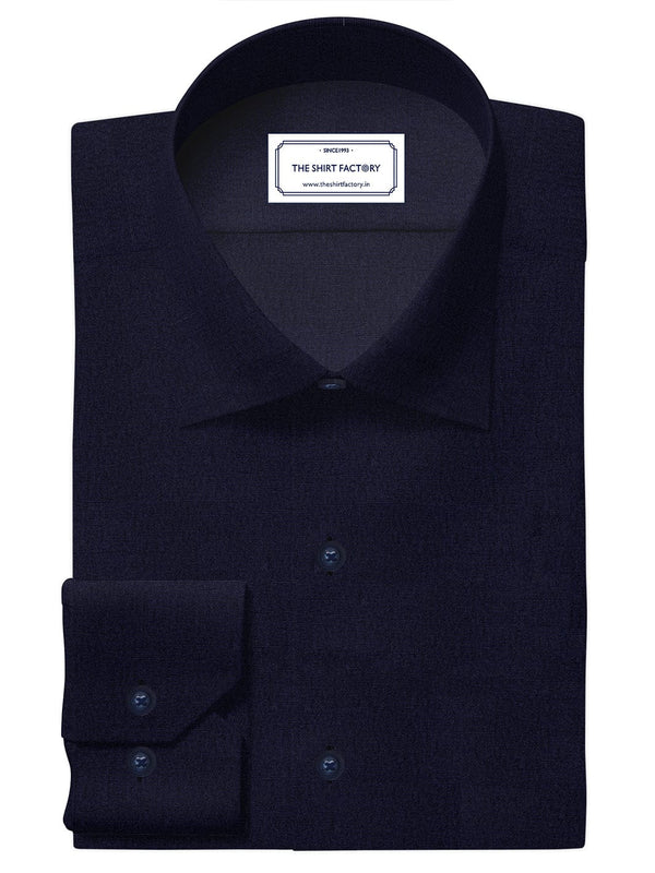 Men's Premium Cotton Navy Blue Plain Shirt