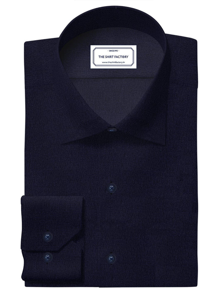 Men's Premium Cotton Navy Blue Plain Shirt (10341)