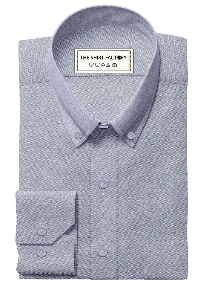 Men's Premium Cotton Grey Blue Plain Shirt (10405)