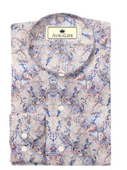 Custom Tailored Designer Shirt Made to Order from Cotton Linen Blend Multicolor - CUS - 10203