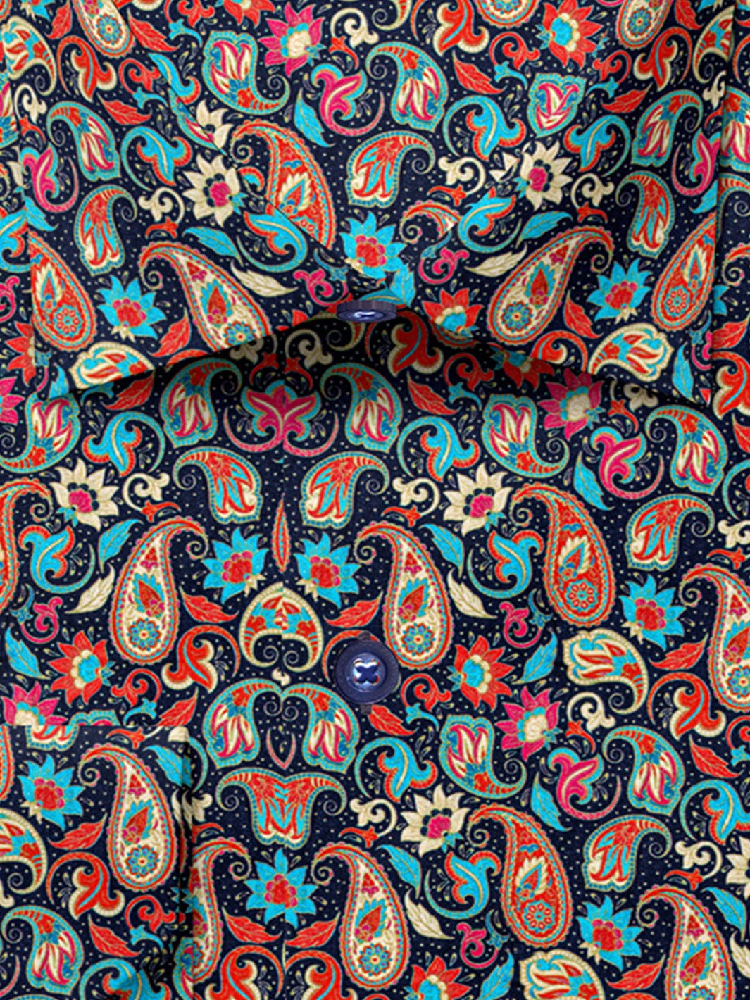 Custom Tailored Multicolor Printed Cotton Shirt - CUS-10429