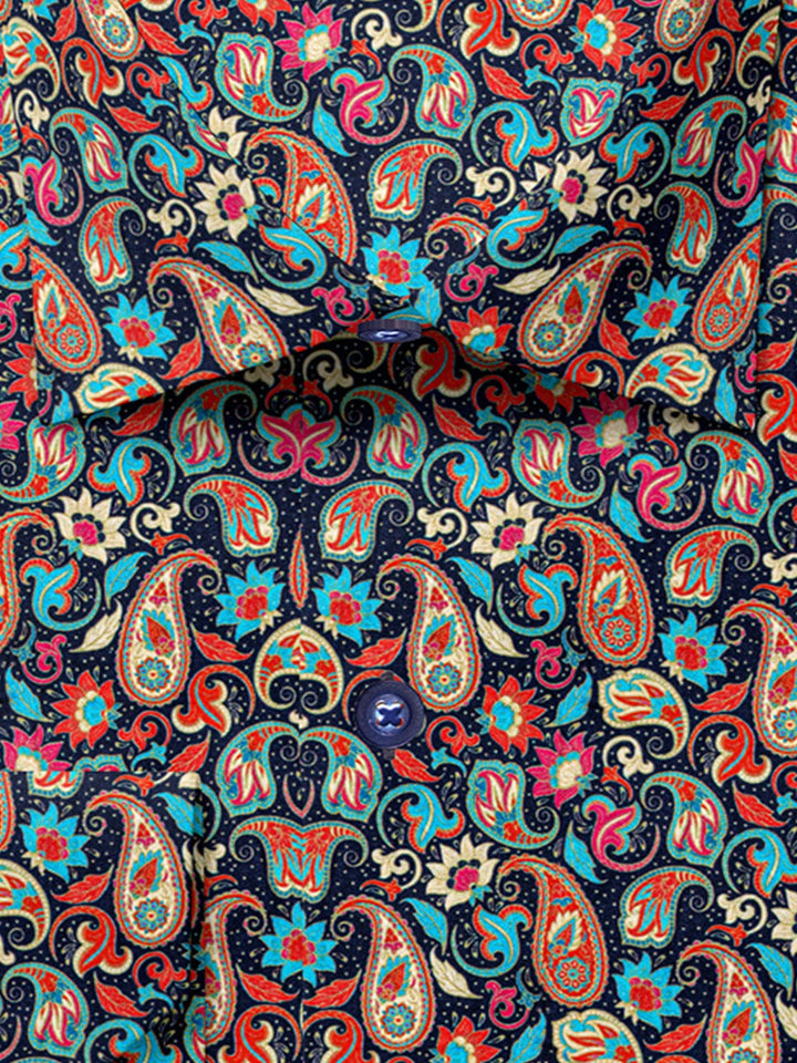 Custom Tailored Multicolor Printed Cotton Shirt - CUS-10429