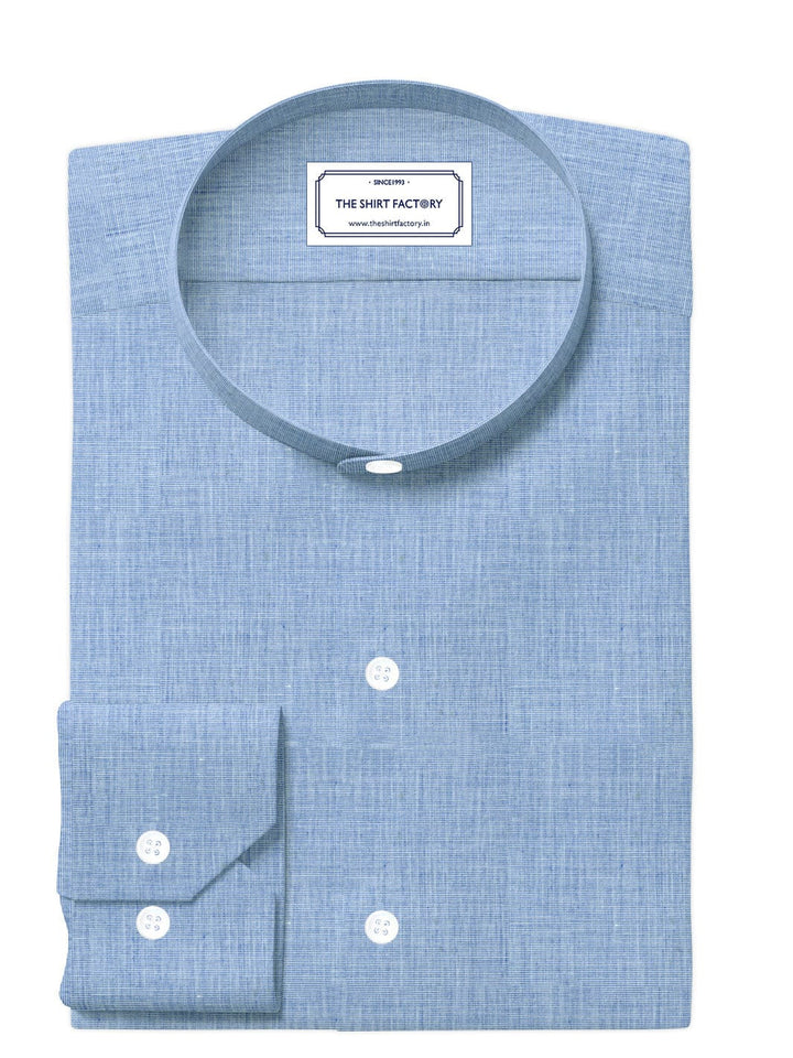 Men's Premium Cotton Plain Blue Shirt (10343)
