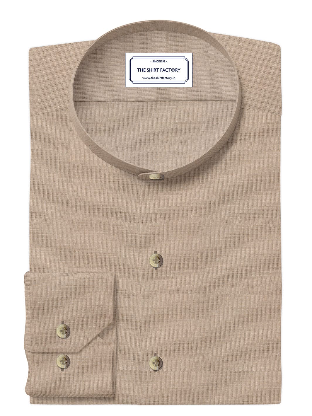 Men's Premium Cotton Light Brown Plain Shirt (10353)