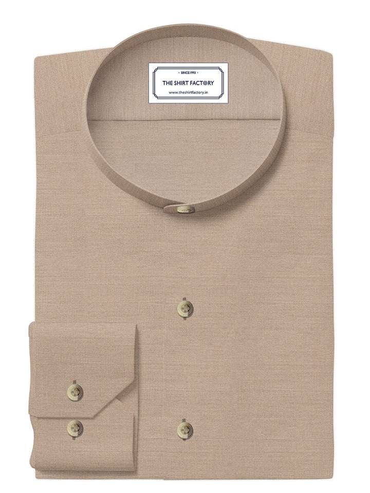 Men's Premium Cotton Light Brown Plain Shirt (10353)