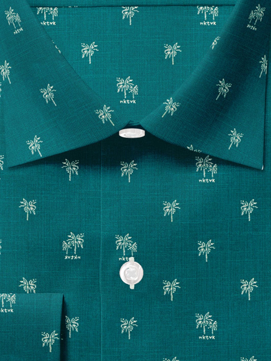 Men's Cotton Green Printed Shirt (10146)