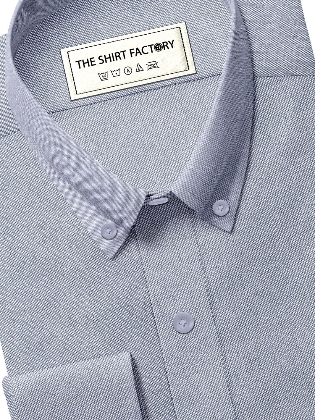 Men's Premium Cotton Grey Blue Plain Shirt (10405)