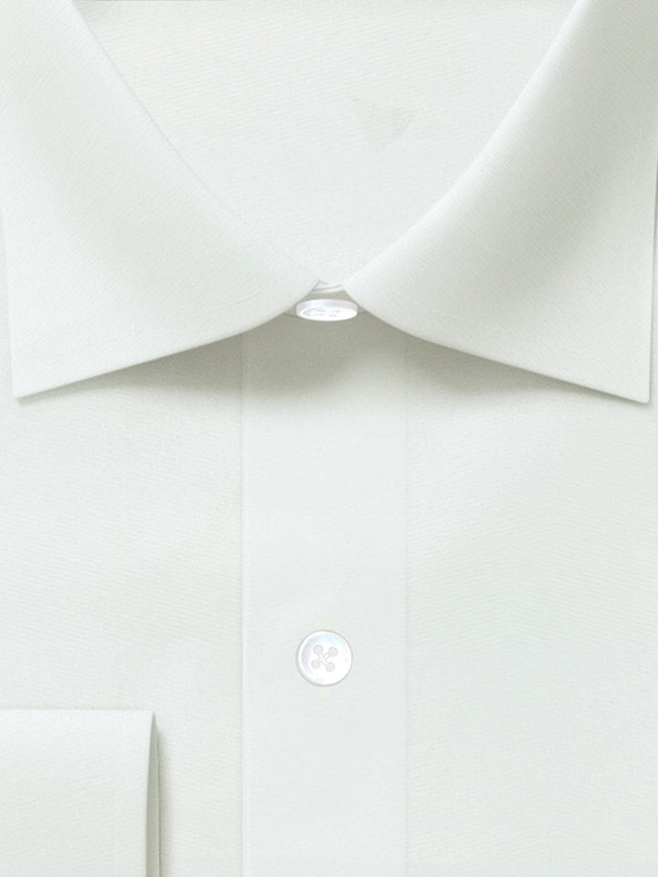 Custom Tailored Off White Plain Cotton Shirt - CUS-10307