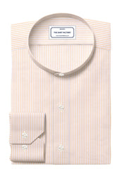 Customized Shirt Made to Order from Premium Giza Cotton Striped Fabric Beige - CUS-10208