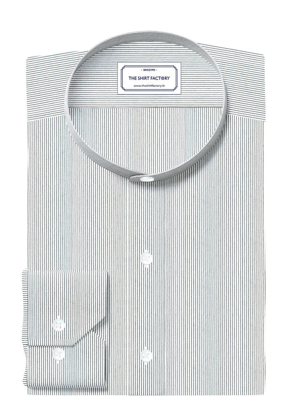 Customized Shirt Made to Order from Premium Cotton Striped Fabric Cream - CUS-10261