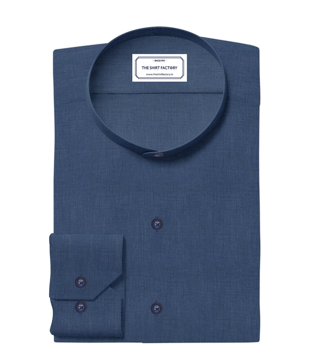 Men's Premium Cotton Blue Plain Shirt (10372)