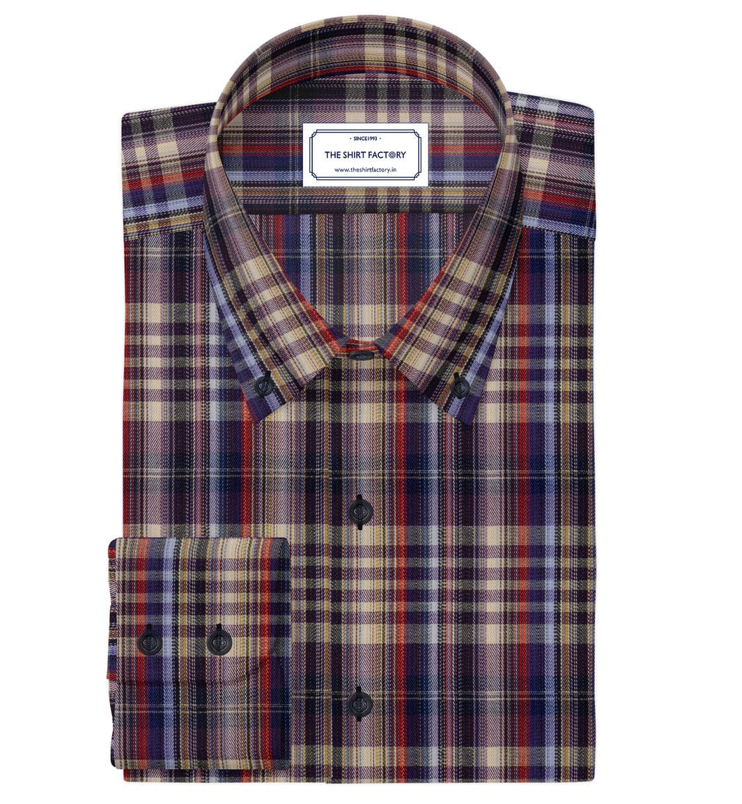 Men's Premium Cotton Multicolor Checks Shirt (10364)