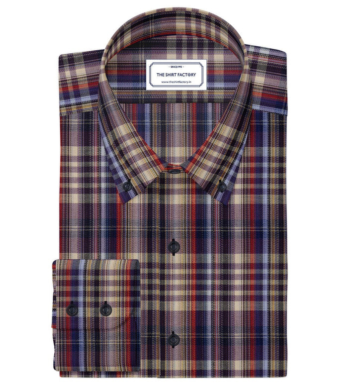 Men's Premium Cotton Multicolor Checks Shirt (10364)