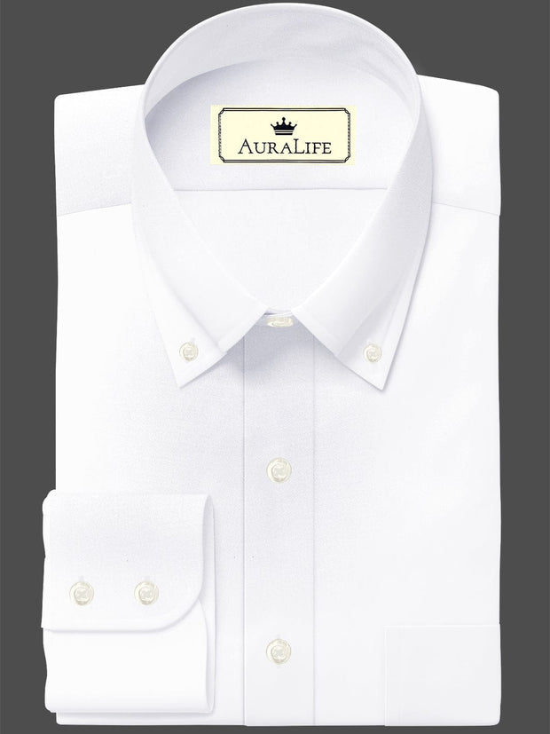 Custom Tailored Designer Shirt Made to Order from Cotton Linen Blend White - CUS - 10200