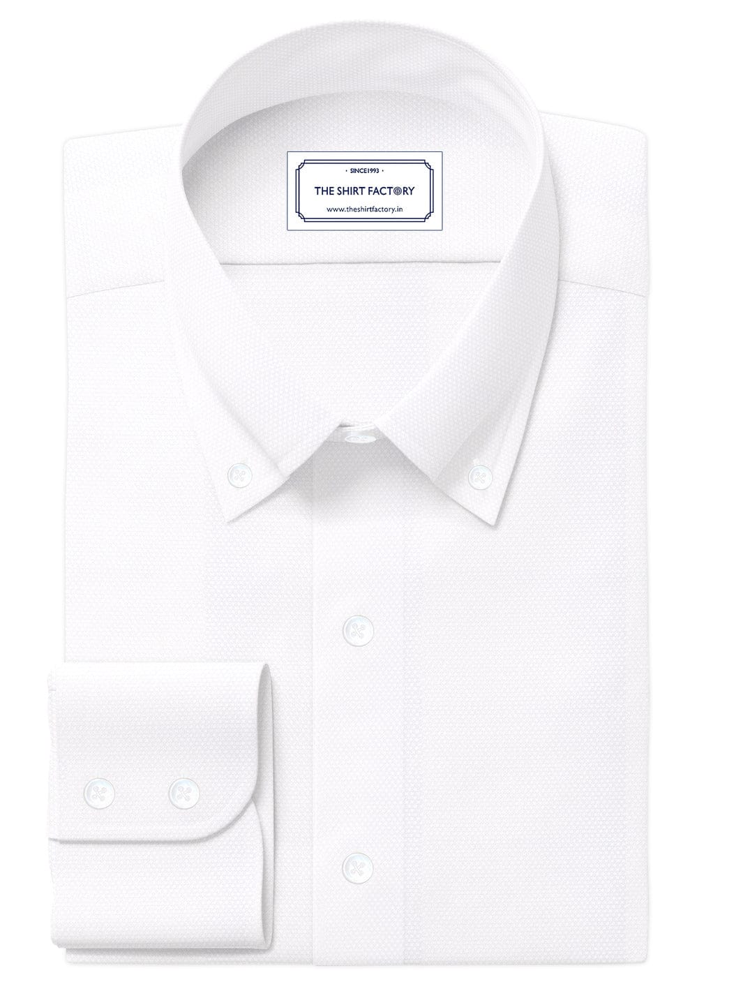 Men's Premium Cotton Blend Dobby White Shirt (10310)