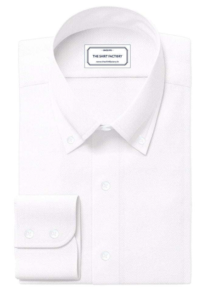 Men's Premium Cotton Blend Dobby White Shirt (10310)