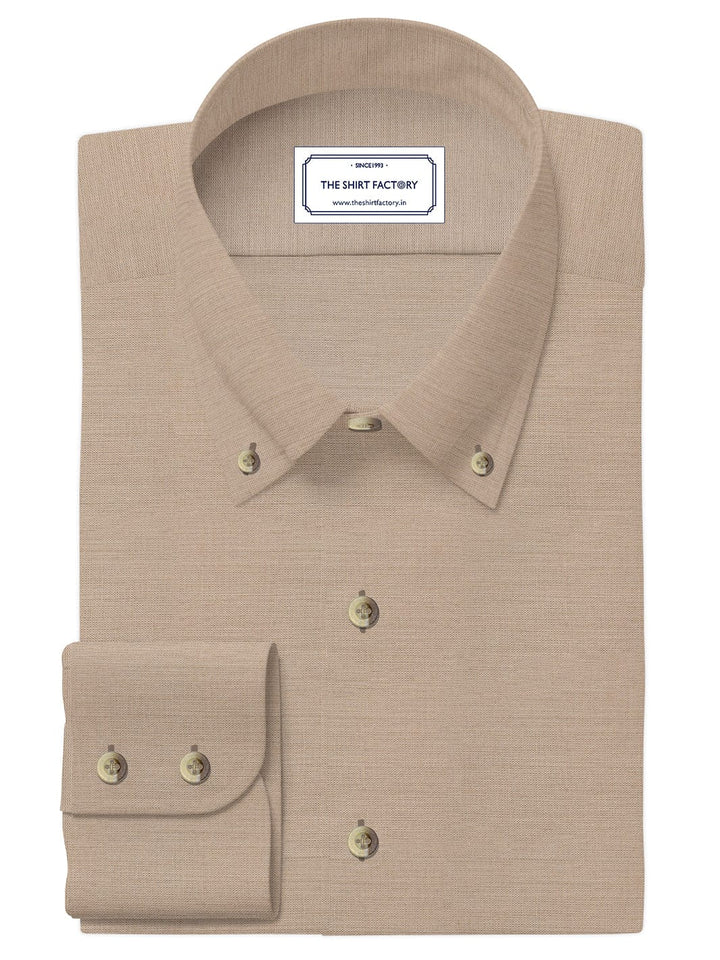 Men's Premium Cotton Light Brown Plain Shirt (10353)
