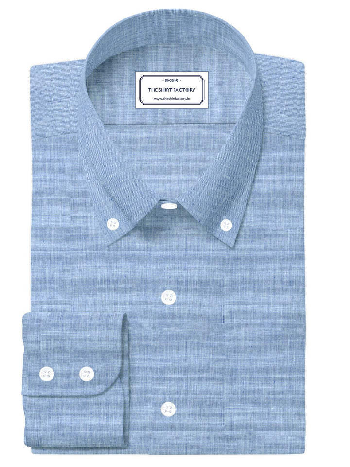 Men's Premium Cotton Plain Blue Shirt (10343)
