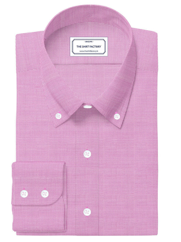 Customized Shirt Made to Order from Premium Cotton Checks Fabric Pink - CUS-10260