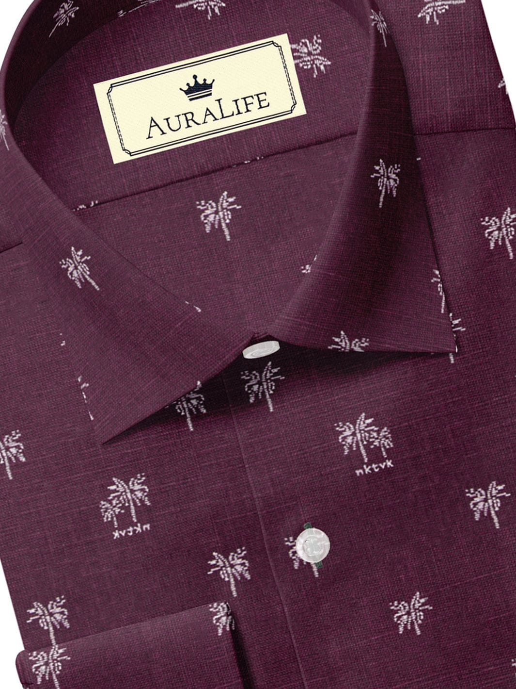 Men's Cotton Maroon Printed Shirt (10148)