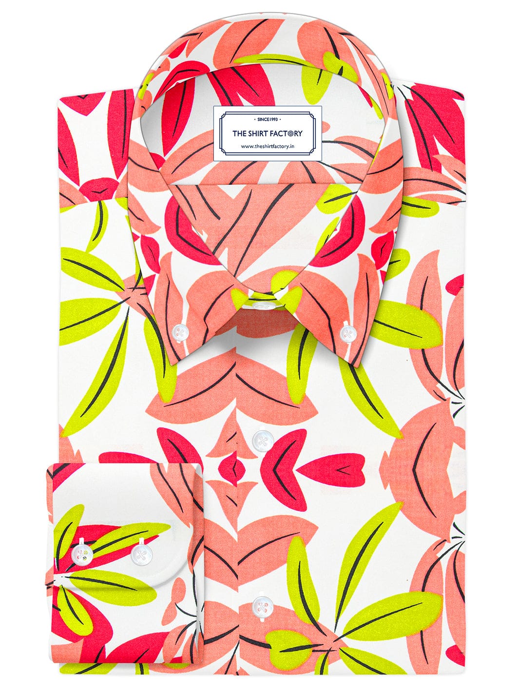 Custom Tailored Multicolor Printed Cotton Shirt - CUS-10401