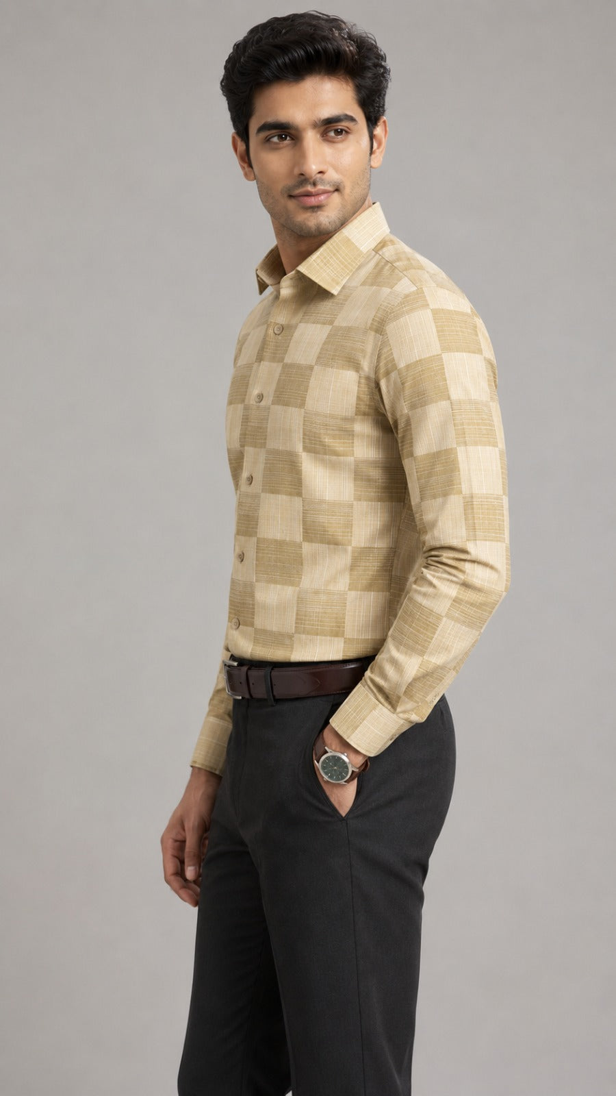 Customized Shirt Made to Order from Premium Giza Cotton Designer Fabric Yellow - CUS-10224