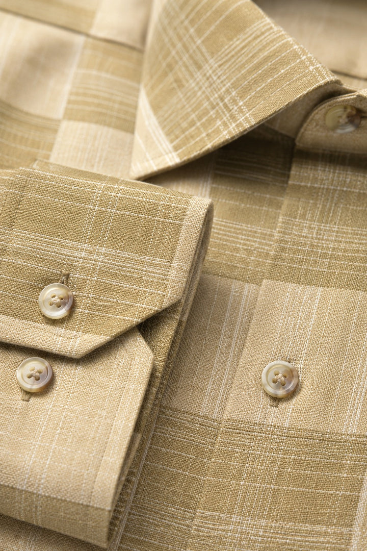 Customized Shirt Made to Order from Premium Giza Cotton Designer Fabric Yellow - CUS-10224