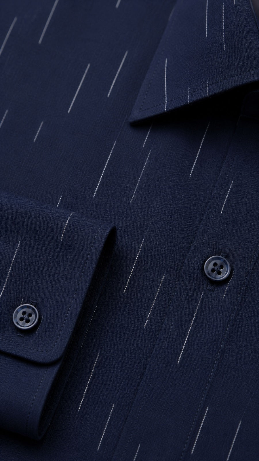 Customized Shirt Made to Order from Premium Giza Cotton Designer Fabric Navy Blue  - CUS-10214