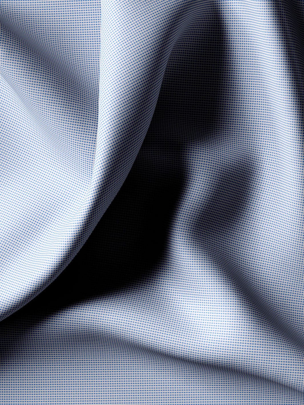 Custom Tailored Light Blue Pure Cotton Checked Shirt - CUS-10240