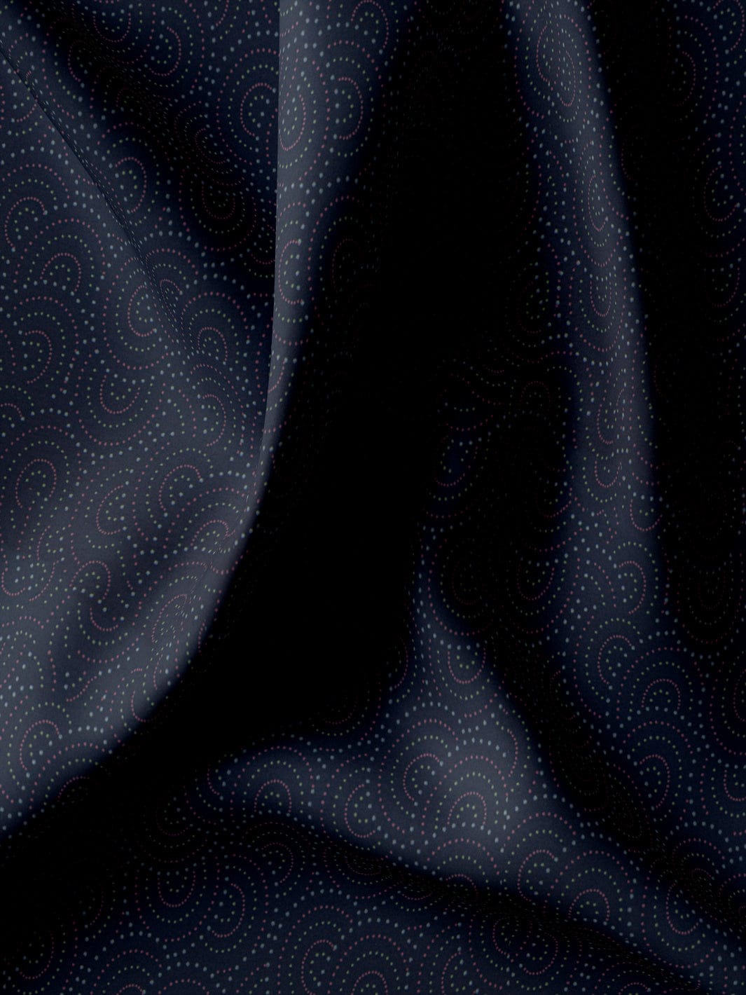 Custom Tailored Navy Blue Printed Cotton Shirt - CUS-10172