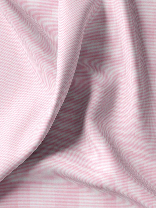 Customized Shirt Made to Order from Premium Giza Cotton Micro Checks Fabric Pink - CUS-10219